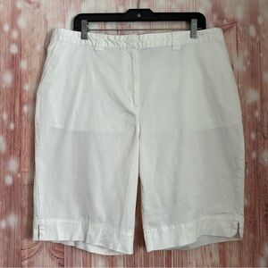 Kim Rogers White Stretch Chino Bermuda Shorts Size 16W